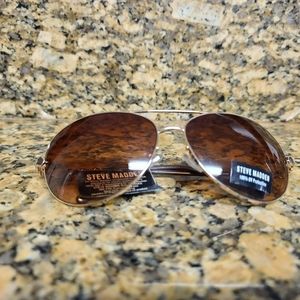 Steve Madden Aviator Sunglasses Gold New